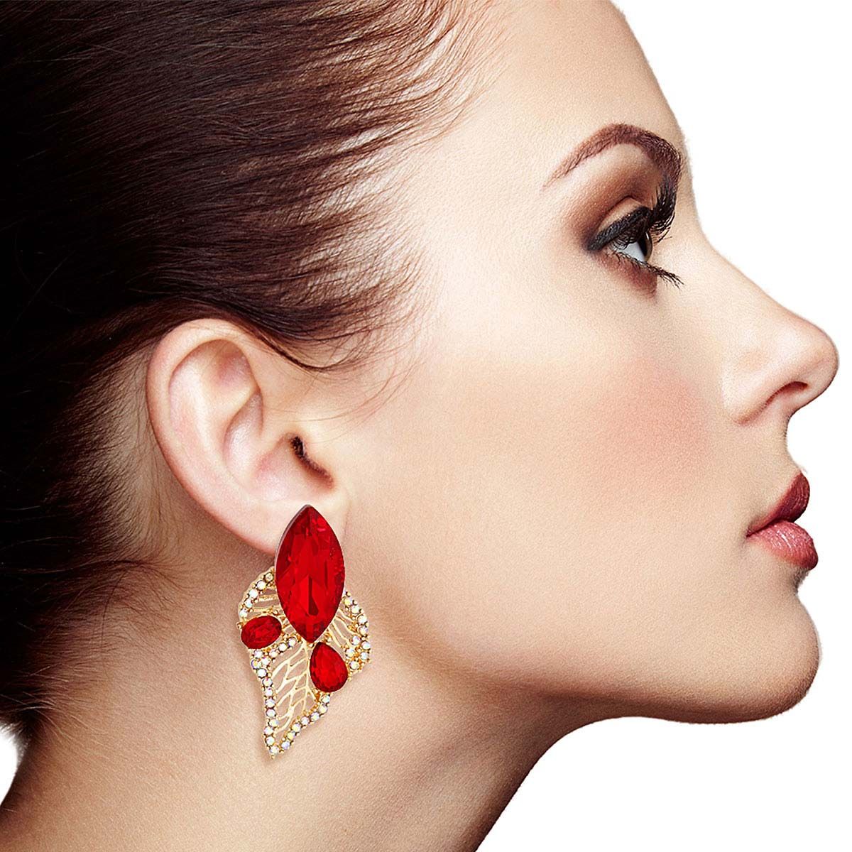 Elegant Red Leaf Stud