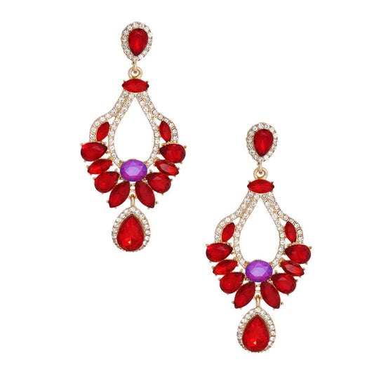 Red Gold Elegant Teardrops