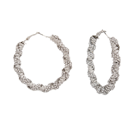 Hoops Silver Stone Helix Earrings for Women