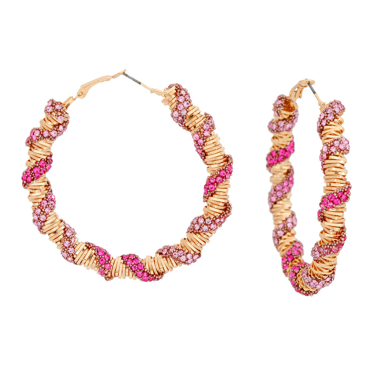 Hoops Fuchsia Stone Helix Earrings for Women