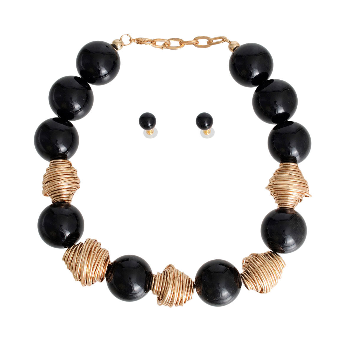 Heavy Black Tribal Bead Set