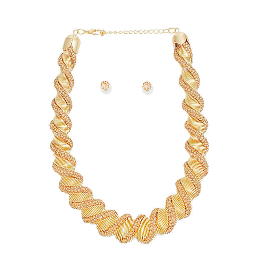 Necklace Brown Rhinestone Helix Collar for Women