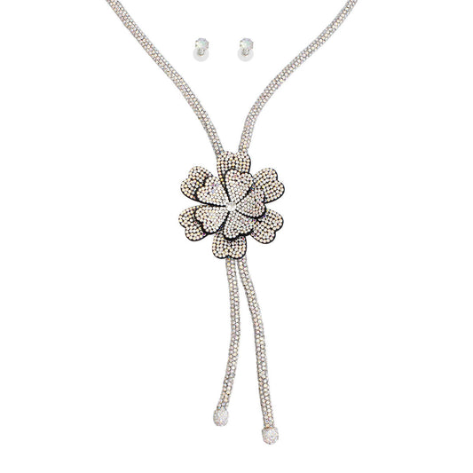 Bolo Necklace AURBO Stone Flower Set for Women