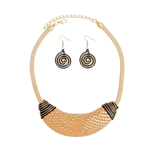 Necklace Gold Baguette Stone Bib Set for Women