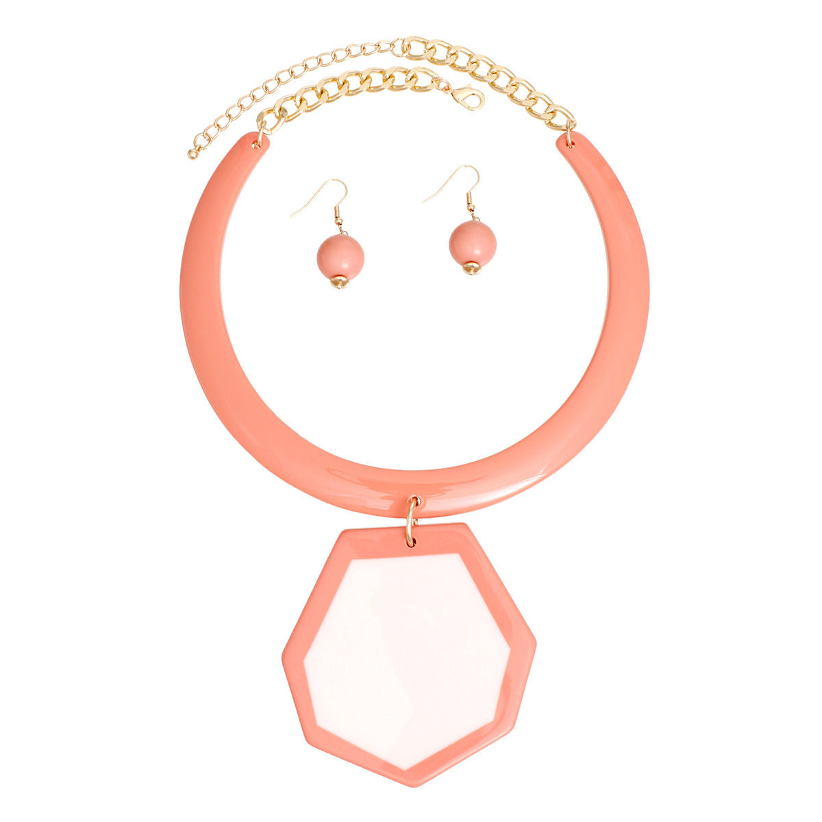 Customizable Pink Geometric Pendant