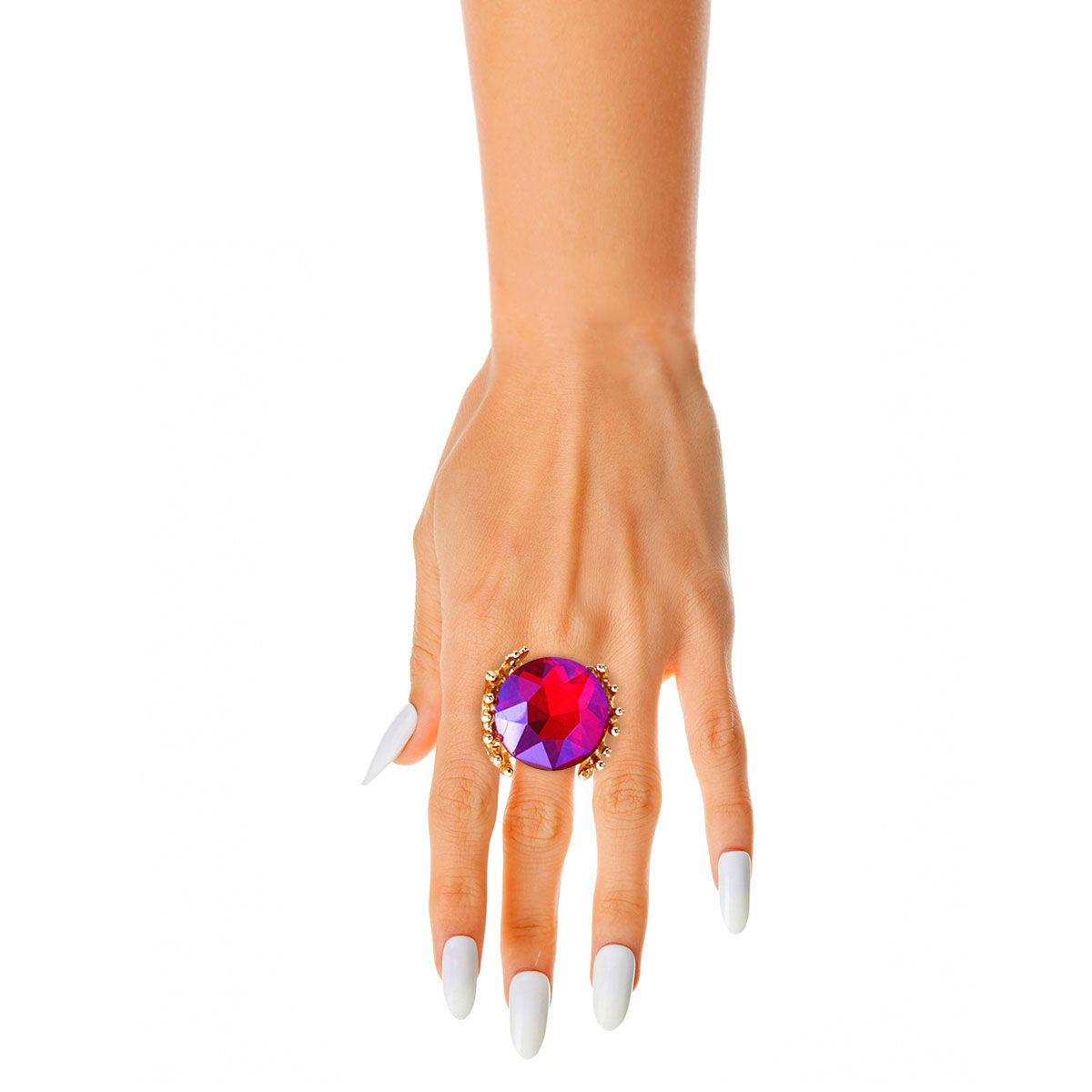 Purple Crystal Branch Ring