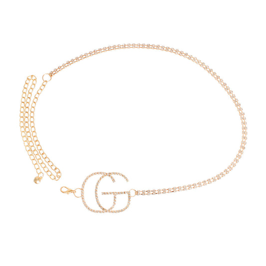 Gold Bling Off-Center GG Belt