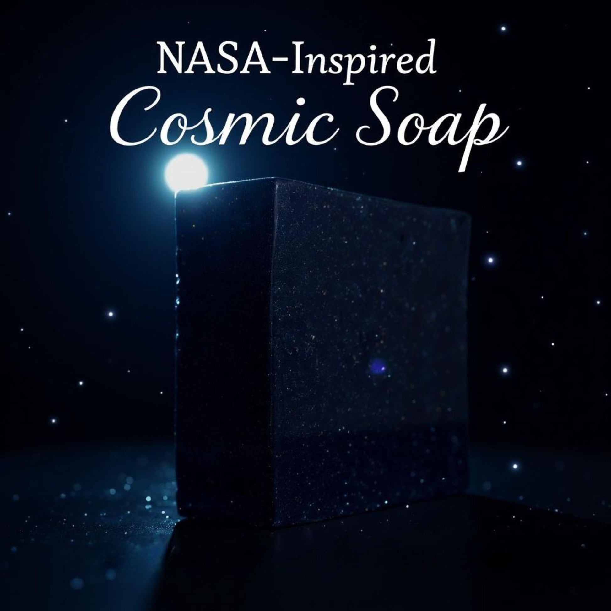 Cosmic Inspired Soap on a starry background