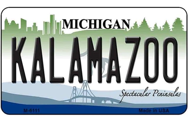 Kalamazoo Michigan Metal Refrigerator Magnet