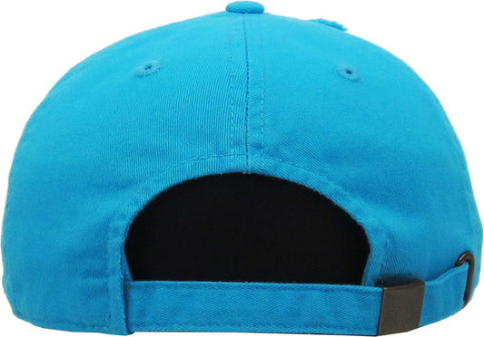 Blue cap with a black interior on a white background