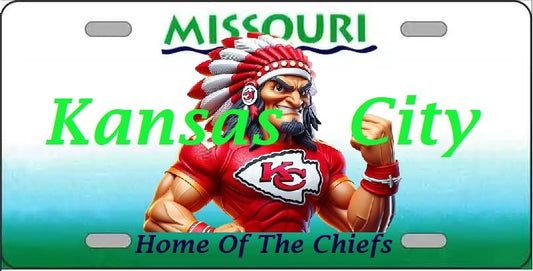 Kansas City Home Of the Chiefs License Plate