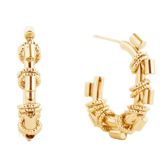 Hoop 14K Gold Small Stack Rings Earrings for Women