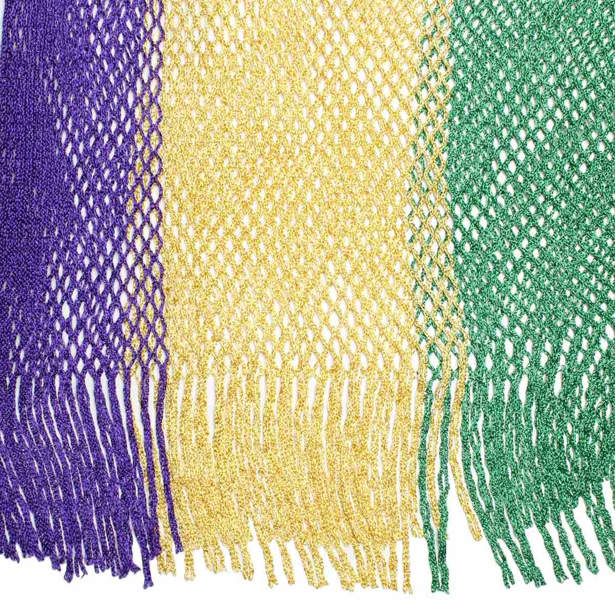 Kimono Lurex Stripe Purple Gold Green Fringe