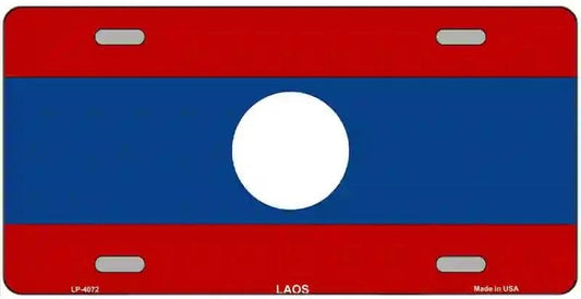 Laos / Laotian Flag Metal Novelty License Plate 
