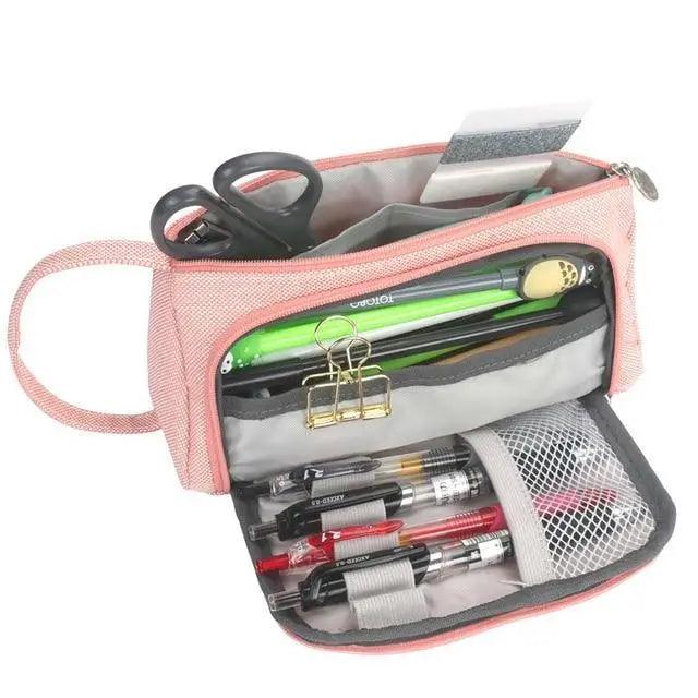 Large Capacity Big Simple Pencil Case For School Stylish Print High Quality Organizer Vintage Pencil Pouch