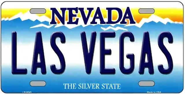 Las Vegas Nevada Background Novelty Metal License Plate