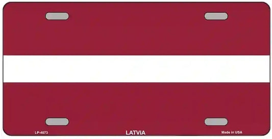 Latvia / Latvian Flag Metal Novelty License Plate Auto Tag
