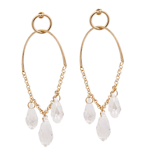 Clear Bead Drape Ring Earrings