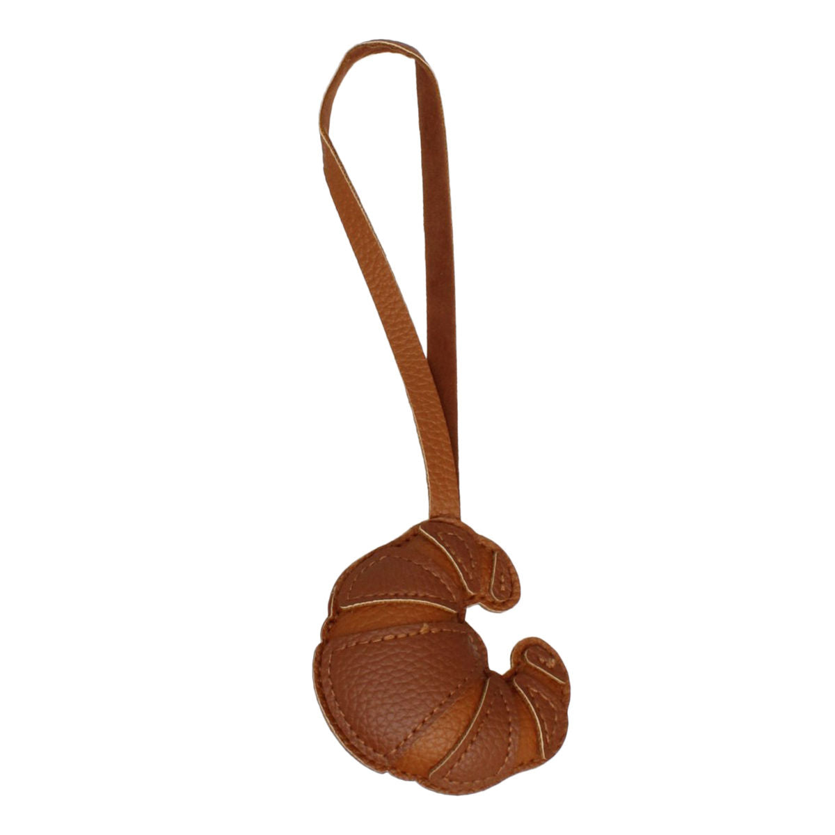 Bag Charm Brown Leather Croissant Bag Accessory