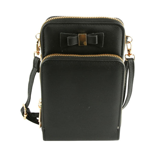 Black Triple Pocket Mobile Crossbody