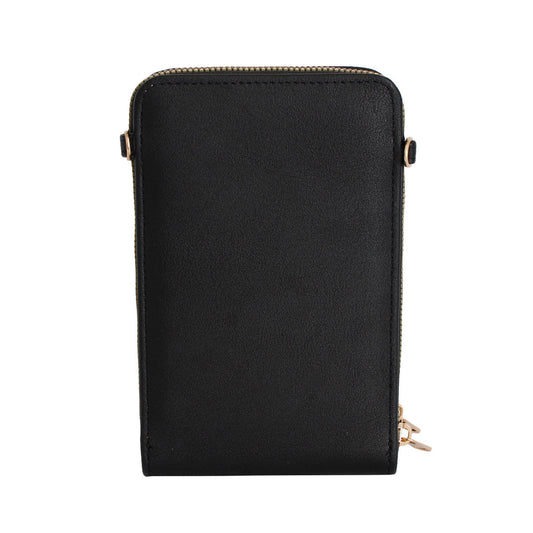 Black Triple Pocket Mobile Crossbody