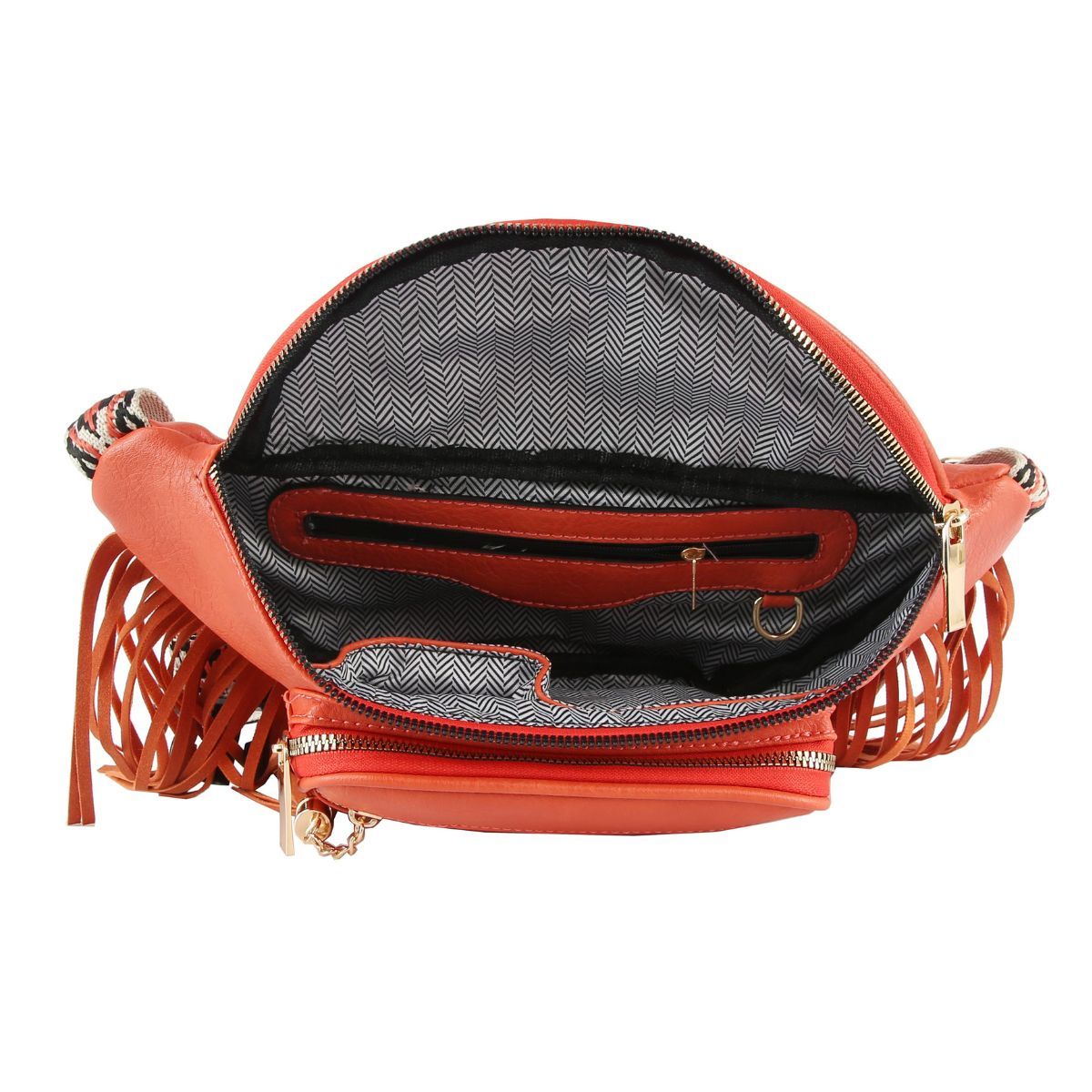 Orange Fringe Fanny Pack