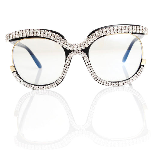 Glasses Black Blue Light Blocking Bling for Women