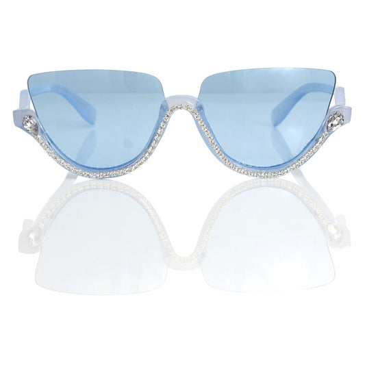 Sunglasses Half Frame Blue Eyewear for Women