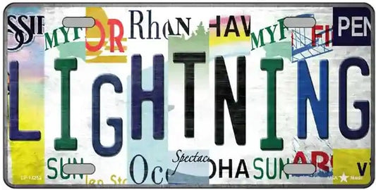 Lightning Novelty Folk Art License Plate