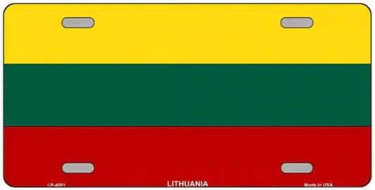 Lithuania Flag Metal Novelty License Plate Auto Tag
