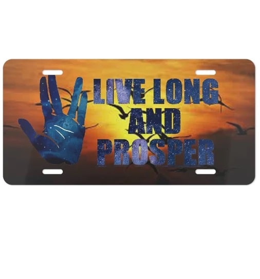 Live Long And Prosper Sunset Vanity License Plate