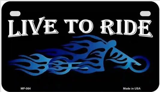 Live To Ride Motorcycle License Plate
