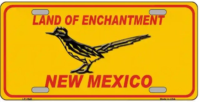 New Mexico Road Runner License Plate