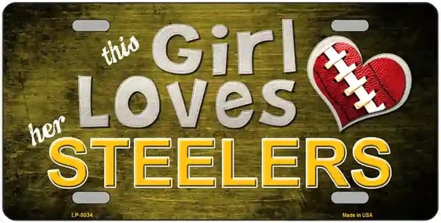 This Girl Loves Her Steelers Novelty Metal License Plate