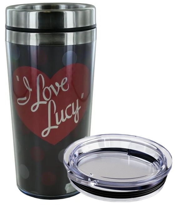 I Love Lucy Black Travel Mug  Hot or Cold Beverages