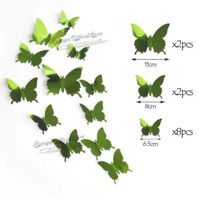 Luxury 3D Wall Stunning 12Pcs 4D Hollow Butterfly Wall Sticker Home Decoration Wall Stickers wedding Party Wedding Decors Butterfly Kids Room Decors