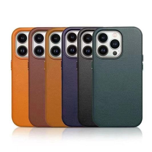Five phone cases in different colors arranged in a row on a white background