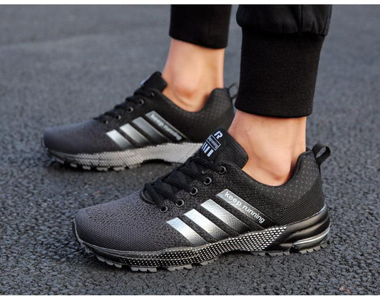 Luxury Sport Mens Sneakers Mesh Breathable Casual Men Shoes Comfortable Non-Slip Shock Absorption Light Outdoor Walking Comfortable Running Sneakers