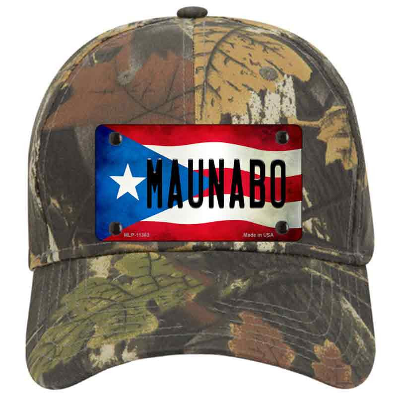 Maunabo Puerto Rico Flag on Camouflage Baseball Cap