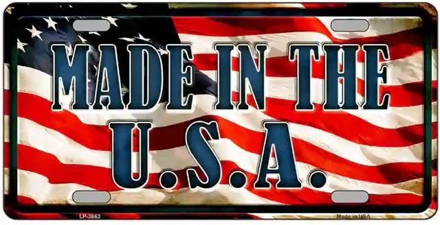 Made In The USA Metal Novelty License Plate