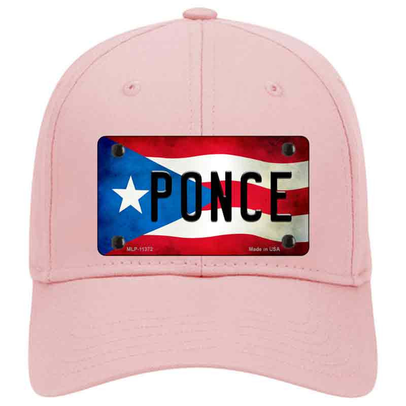 Pink Ponce Puerto Rico Flag License Plate Baseball Cap