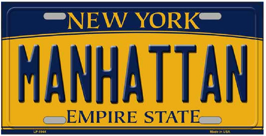 Manhattan New York Retro Style License Plate