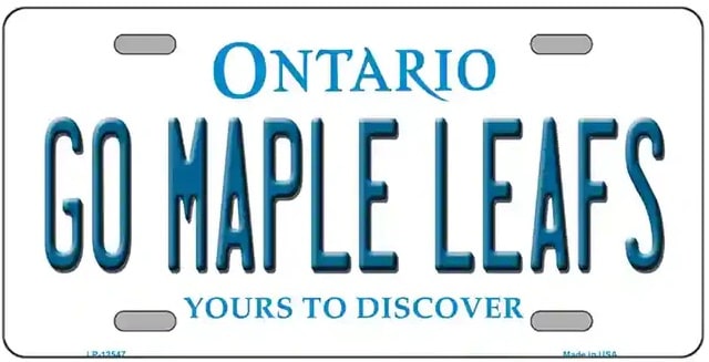 Go Maple Leafs Ontario Facade License Plate