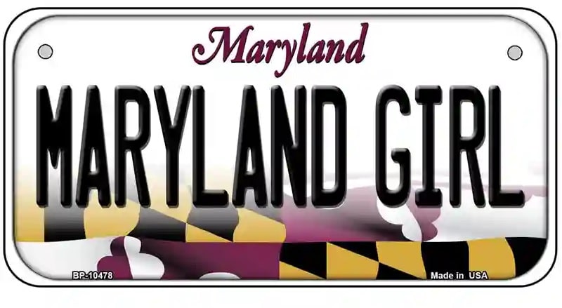 Maryland Girl Bicycle License Plate