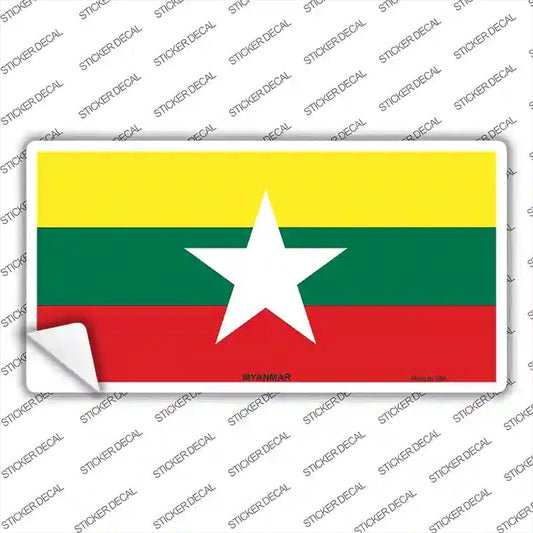 Myanmar Flag Novelty Sticker Decal