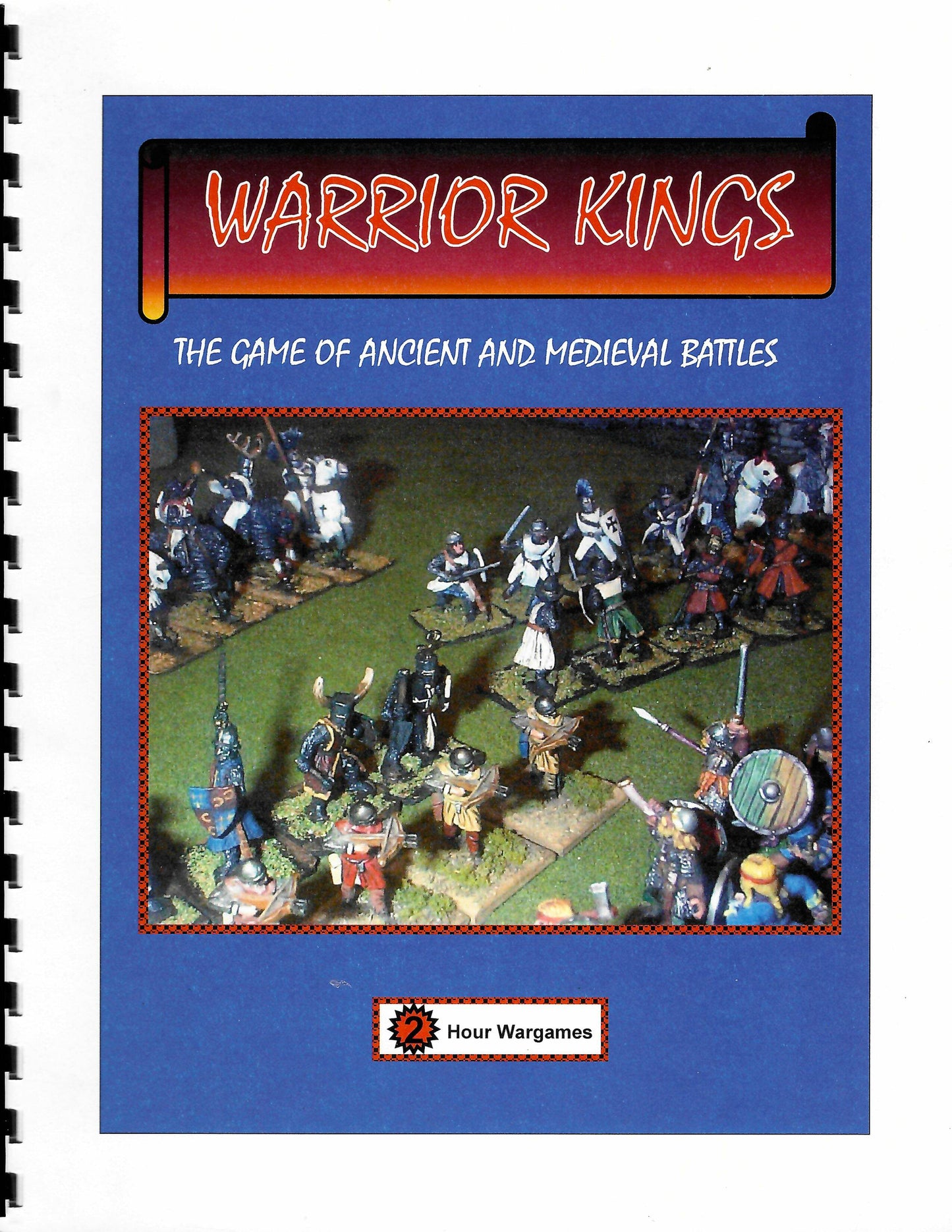 Book cover of 'Warrior Kings' with toy soldiers on a grassy field
