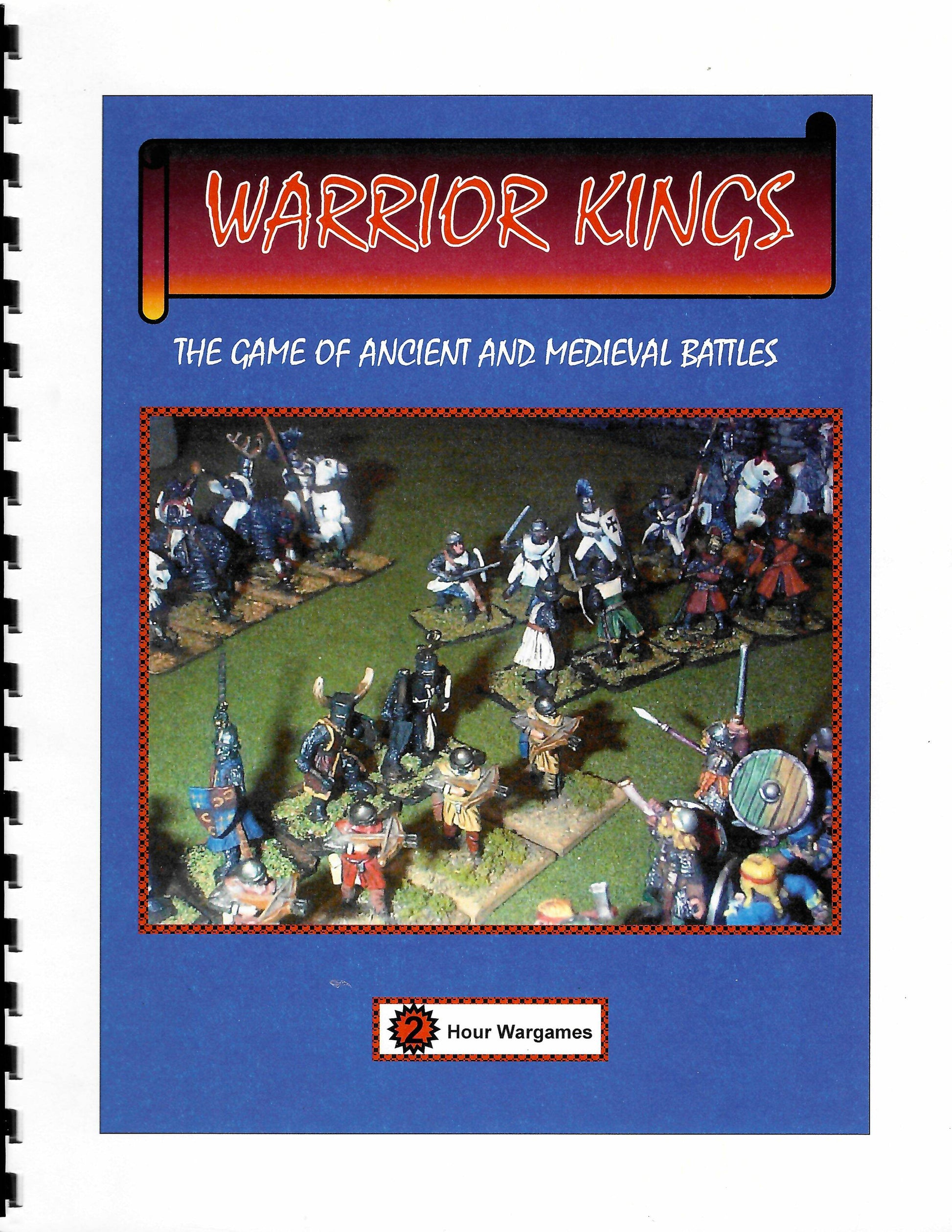 Book cover of 'Warrior Kings' with toy soldiers on a grassy field