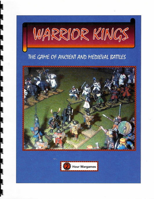 Book cover of 'Warrior Kings' with toy soldiers on a grassy field