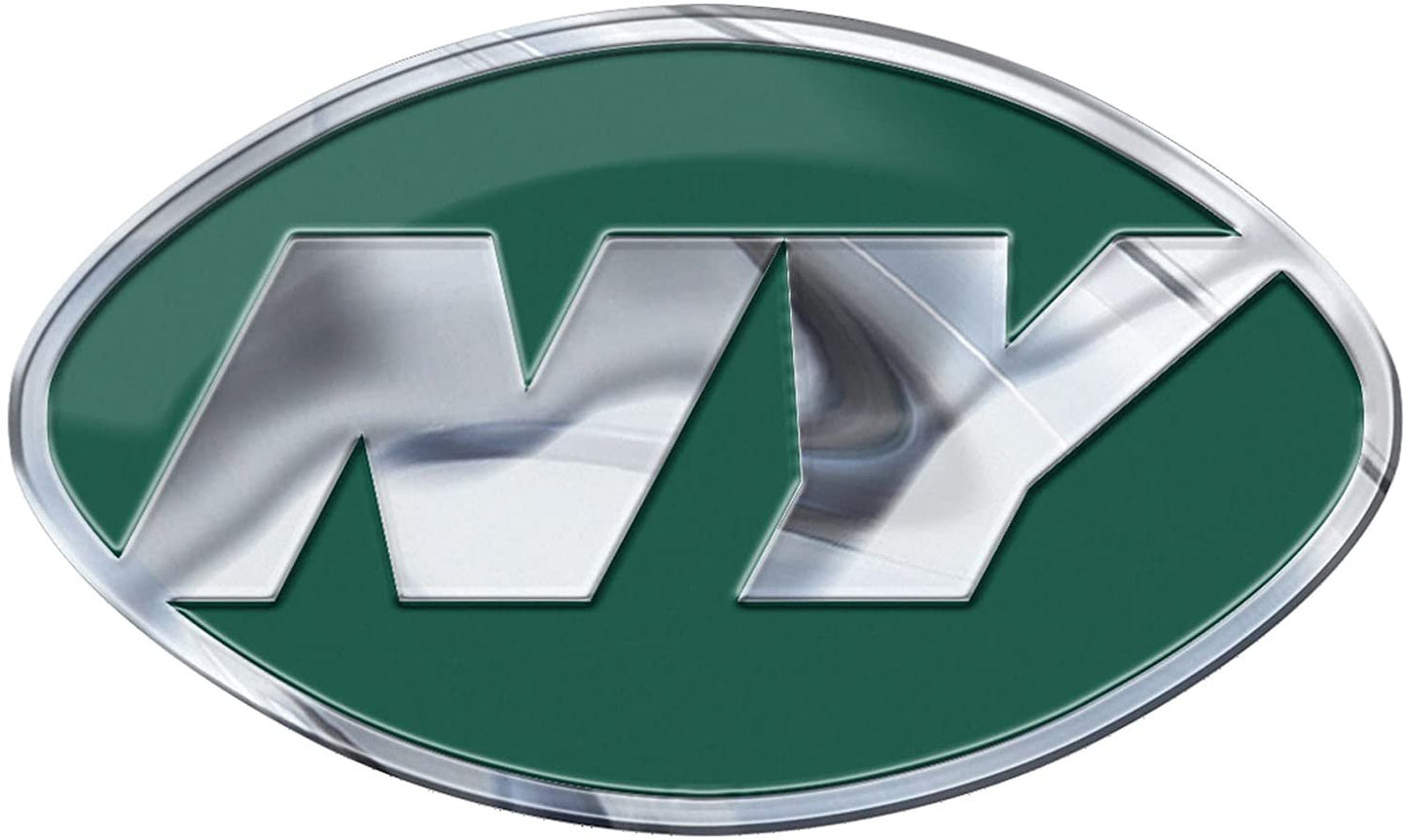 New York Jets Auto Emblem Aluminum Metal Embossed Die Cut 