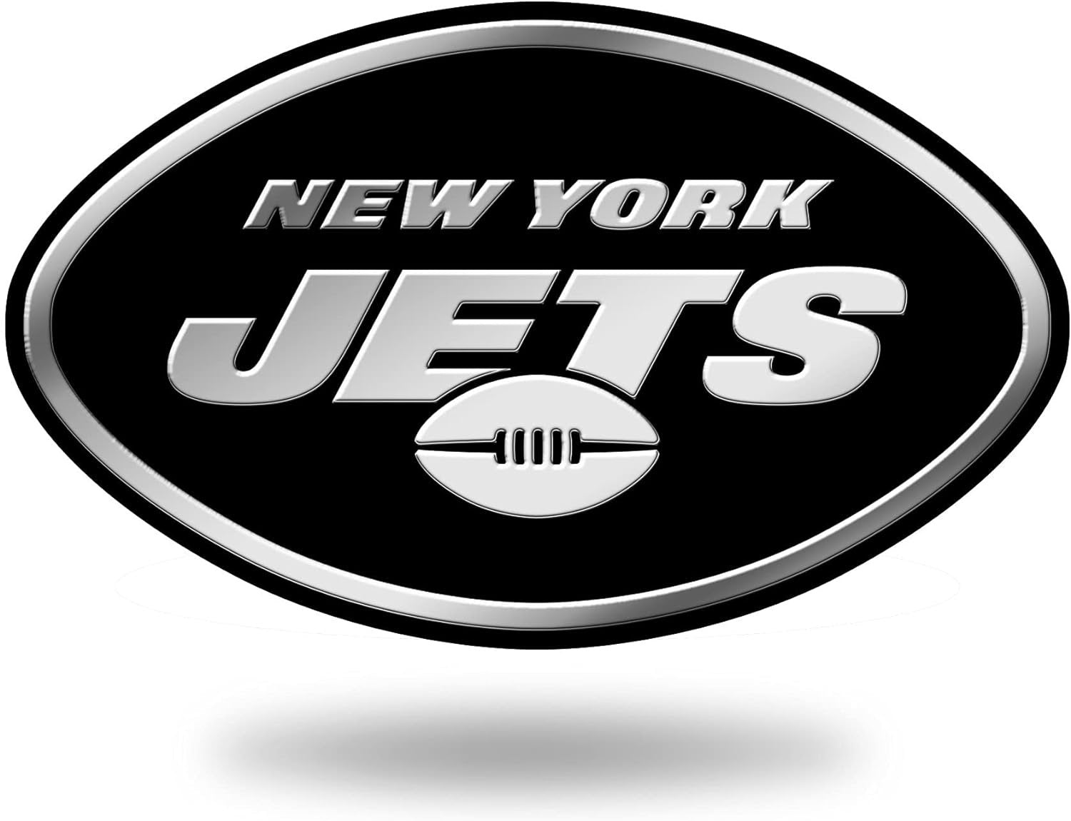 New York Jets Auto Emblem, Silver Chrome Color